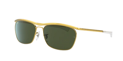 Ray Ban Olympian Ii Deluxe Green Mens Sunglasses Rb3619 919631 60 In Gold