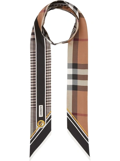 Burberry Vintage Check Foulard Scarf In Neutrals