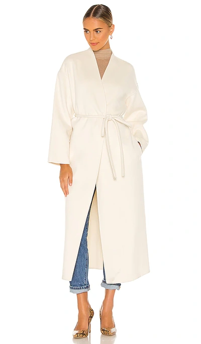 Anine Bing Hunter Tie Front Coat In White