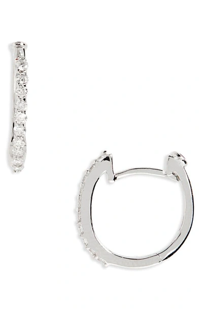 Roberto Coin 18k White Gold Perfect Diamond Extra Small Hoop Earrings