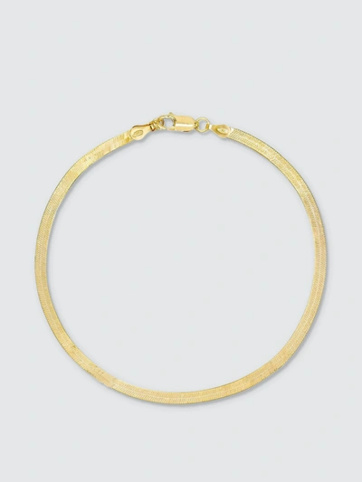 Adinas Jewels Herringbone Chain Ankle Bracelet In Gold