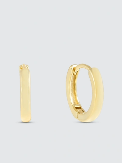 Adinas Jewels Tube Huggie Earring In 14k Gold Plated Over Sterling Silver