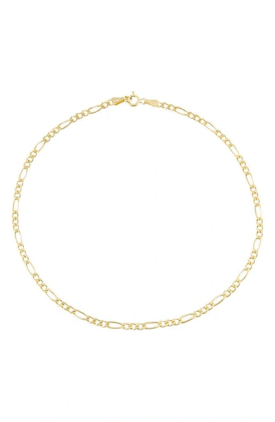 Adinas Jewels Figaro Chain Anklet In Gold