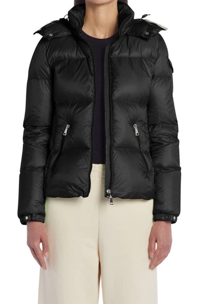 Moncler Fourmine Hooded Down Puffer Jacket In Black
