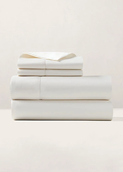 Polo Ralph Lauren Rl Organic Sateen Fitted Sheet, Twin In Polo Navy