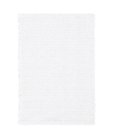 Madison Park Lasso Yarn-dyed Cotton Chenille Bath Rug, 17" X 24" In White