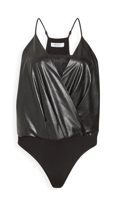Bailey44 Women's Adi Faux-leather Bodysuit In Black