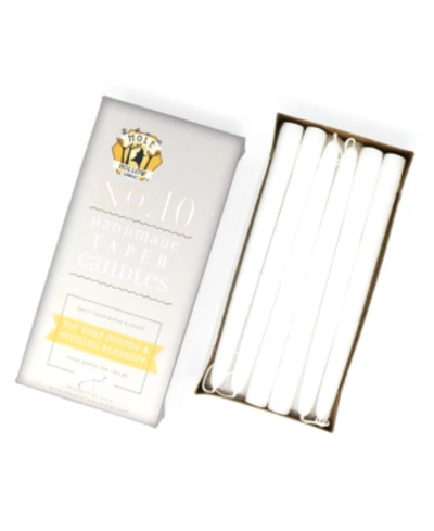 Mole Hollow Candles 10" Taper Candles - Set Of 12 In Stark White