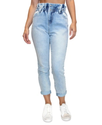 Almost Famous Crave Fame Juniors' Paperbag-waist Skinny Jeans In Bleach