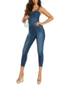 Guess Eco Rosemary Fitted Denim Jumpsuit In Dark Denim