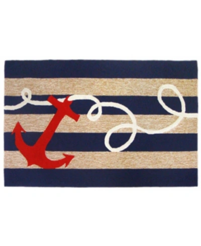 Liora Manne Frontporch Anchor Blue 3'6" X 5'6" Outdoor Area Rug