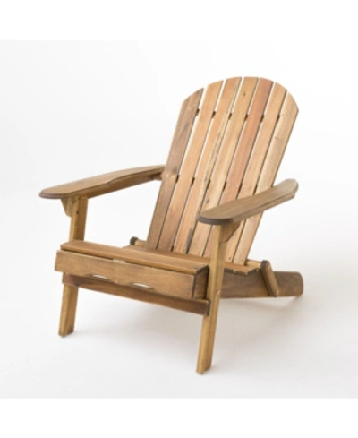 Noble House Hanlee Folding Adirondack Chair In Brown