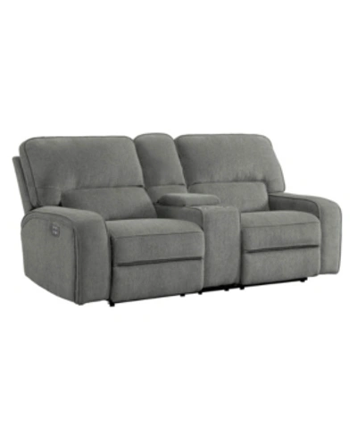 Furniture Elevated Power Recliner Loveseat In Light Gray