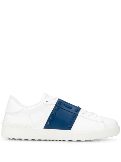 Valentino Garavani Rockstud White/blue Leather Sneakers
