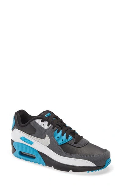Nike Kids' Air Max 90 Sneaker In Black/gray/blue