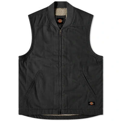 Dickies Sherpa Lined Vest In Black