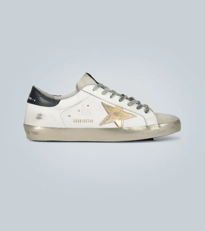 Golden Goose Superstar Distressed Sneakers In White