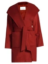 Max Mara Women's Rialto Hooded Wool Wrap Jacket In Red 2