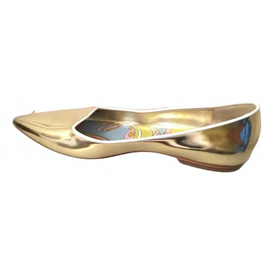 Pre-owned Emilio Pucci Leather Ballet Flats In Gold