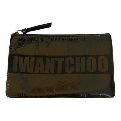 Pre-owned Jimmy Choo Patent Leather Clutch Bag In Black