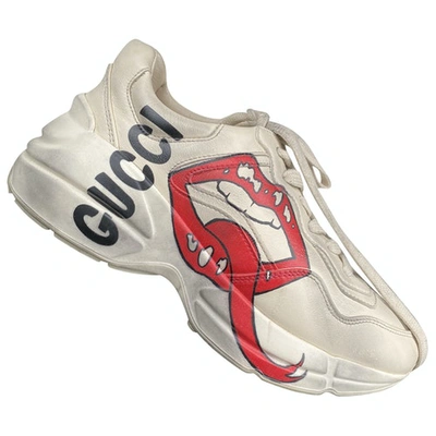 Pre-owned Gucci Rhyton Leather Trainers