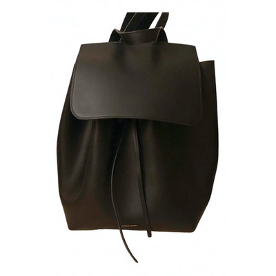 Pre-owned Mansur Gavriel Leather Backpack In Black