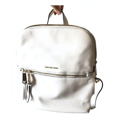 Pre-owned Michael Kors White Leather Backpack