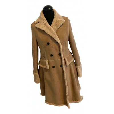 Pre-owned Dior Camel Leather Coat