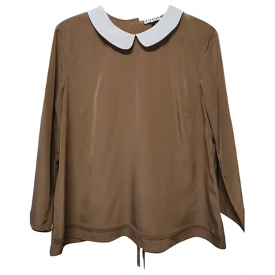 Pre-owned Claudie Pierlot Camel Polyester Top
