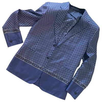 Pre-owned Versace Silk Vest In Blue