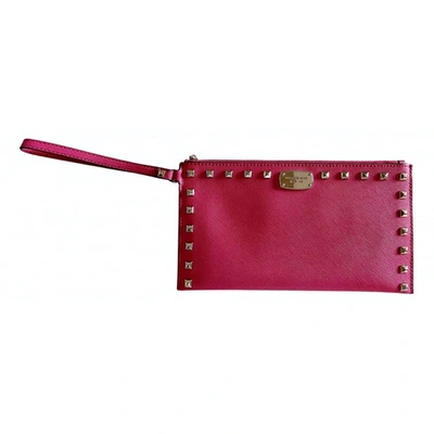 Pre-owned Michael Kors Pink Leather Clutch Bag