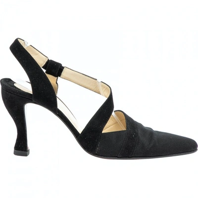 Pre-owned Christian Louboutin Cloth Heels In Black