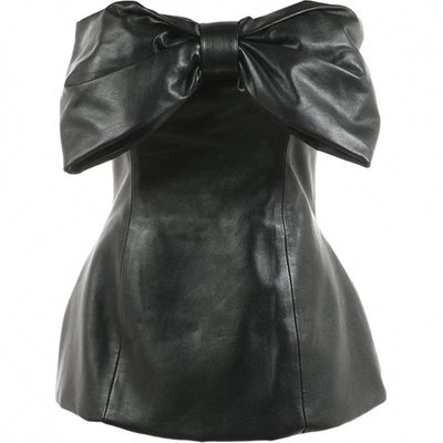 Pre-owned Pierre Balmain Leather Top In Black