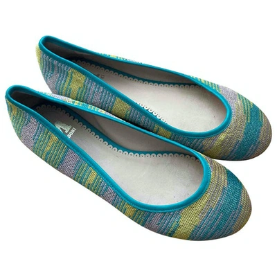 Pre-owned M Missoni Cloth Ballet Flats In Blue