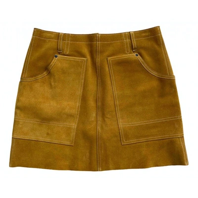 Pre-owned Coach Camel Suede Skirt