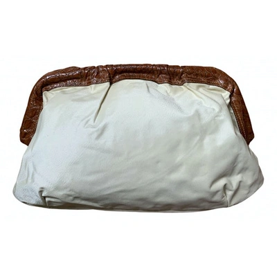 Pre-owned Furla Leather Crossbody Bag In Ecru