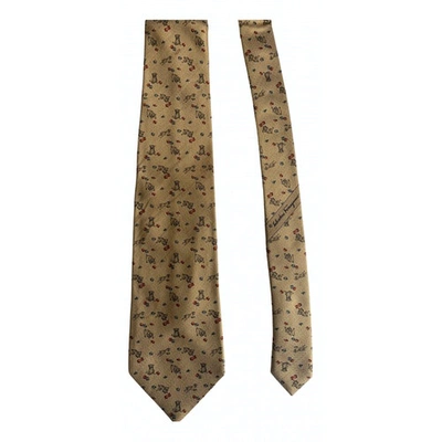 Pre-owned Ferragamo Silk Tie In Yellow