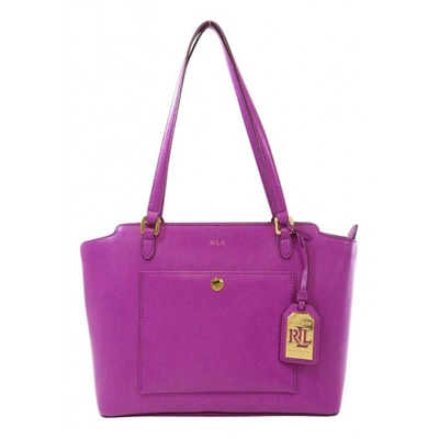 Pre-owned Ralph Lauren Leather Handbag In Purple