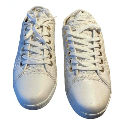 Pre-owned Dolce & Gabbana Cloth Trainers In White