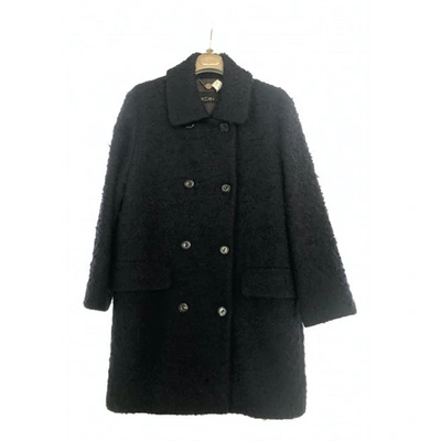 Pre-owned Marc Cain Wool Peacoat In Blue
