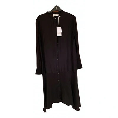 Pre-owned Osman London Silk Mid-length Dress In Black
