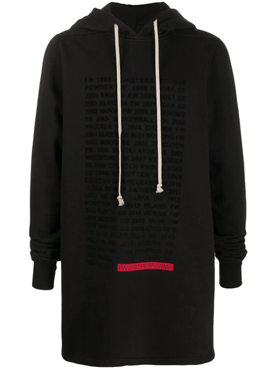 Rick Owens Collection Title Hoodie In Black