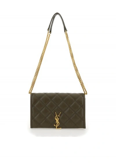 Saint Laurent Becky Chain Wallet Bag In Green In Seaweed