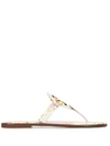 Tory Burch Miller Metal-logo Sandal, Leather In White