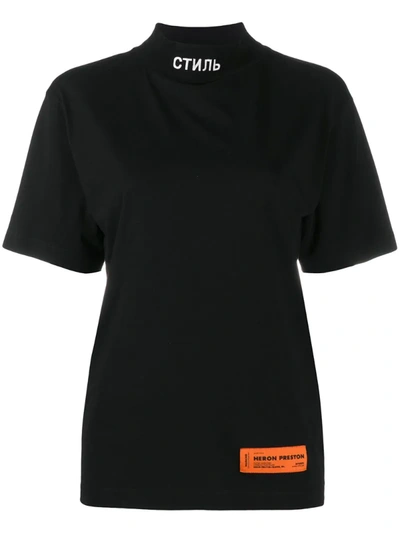 Heron Preston Turtleneck Ctnm T-shirt In Black Cotton