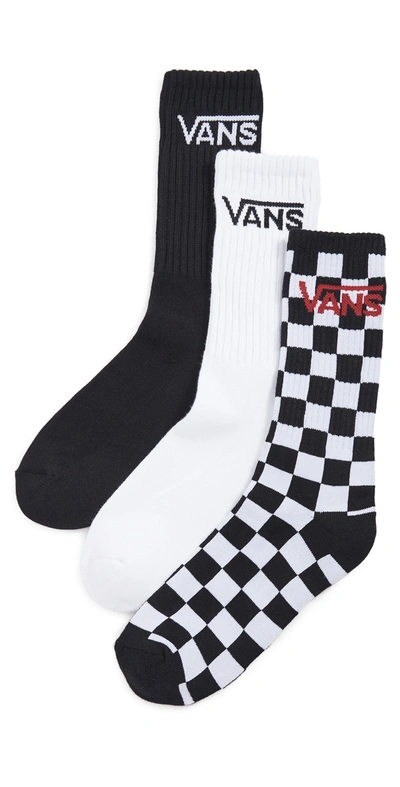 Vans Classic Crew 3-pack Sock In Black Checkerboard