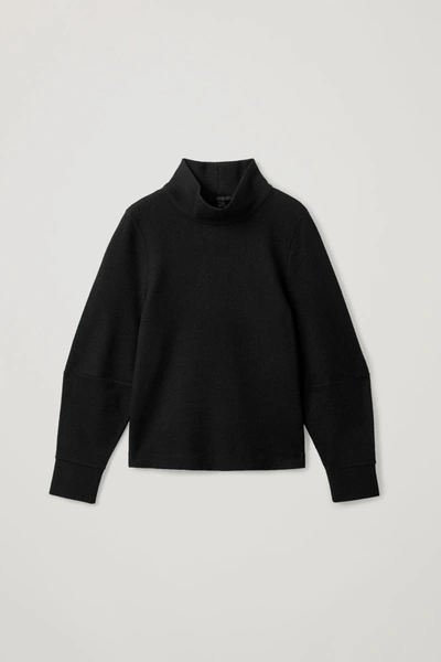 Cos Turtleneck Knitted Jumper In Black