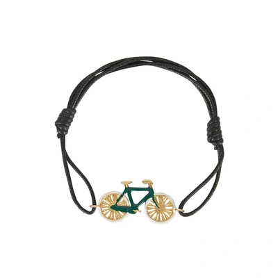 Aliita Bici Midnight Blue Cord Bracelet In Green