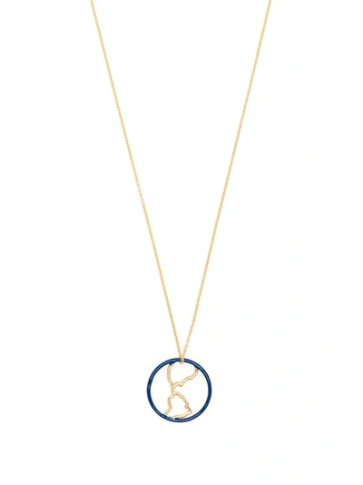 Aliita 9kt Yellow Gold Mundo Necklace In Blue