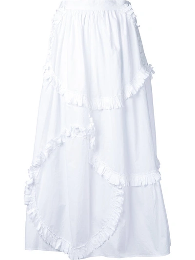 Tsumori Chisato Patchwork Frill Skirt In White